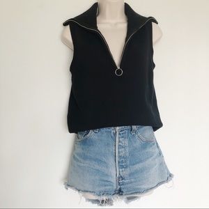 Black Knit Sleeveless Top